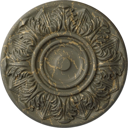 Ekena Millwork Whitman Ceiling Medallion (For Canopies up to 3 3/4"), 13"OD x 1 3/8"P, Witch Hazel Crackle CM13WHWHC